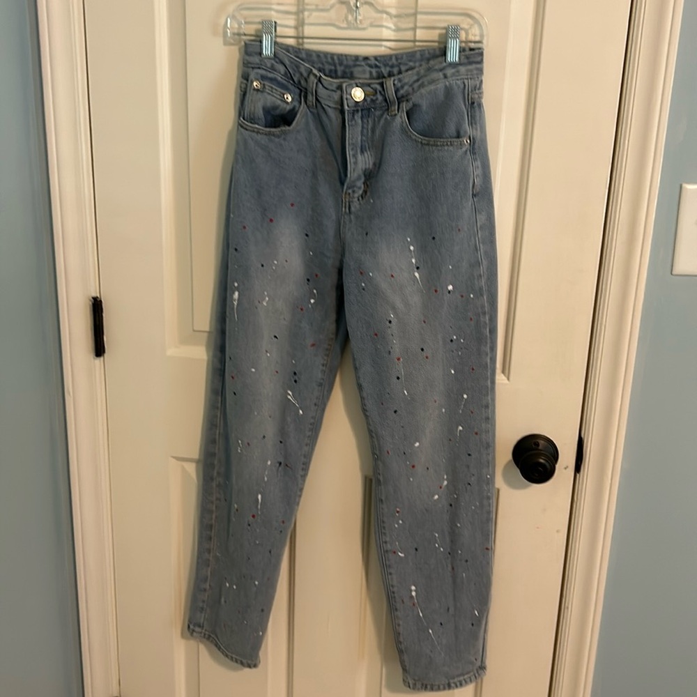 Paint splattered jeans